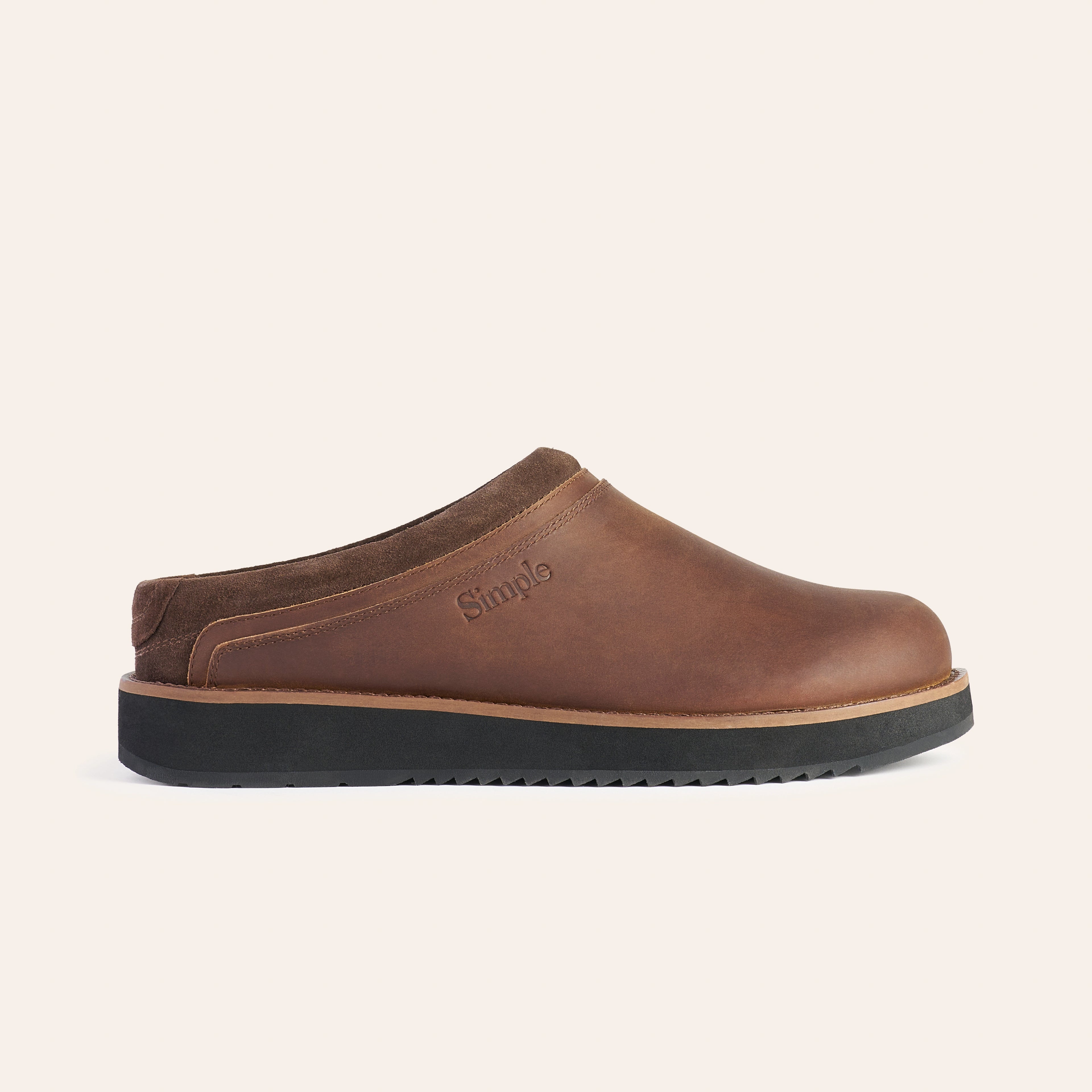 Simple Classic Clog - M5/W7 / Brown Leather Simple Classic Clog - M5/W7 / Brown Leather