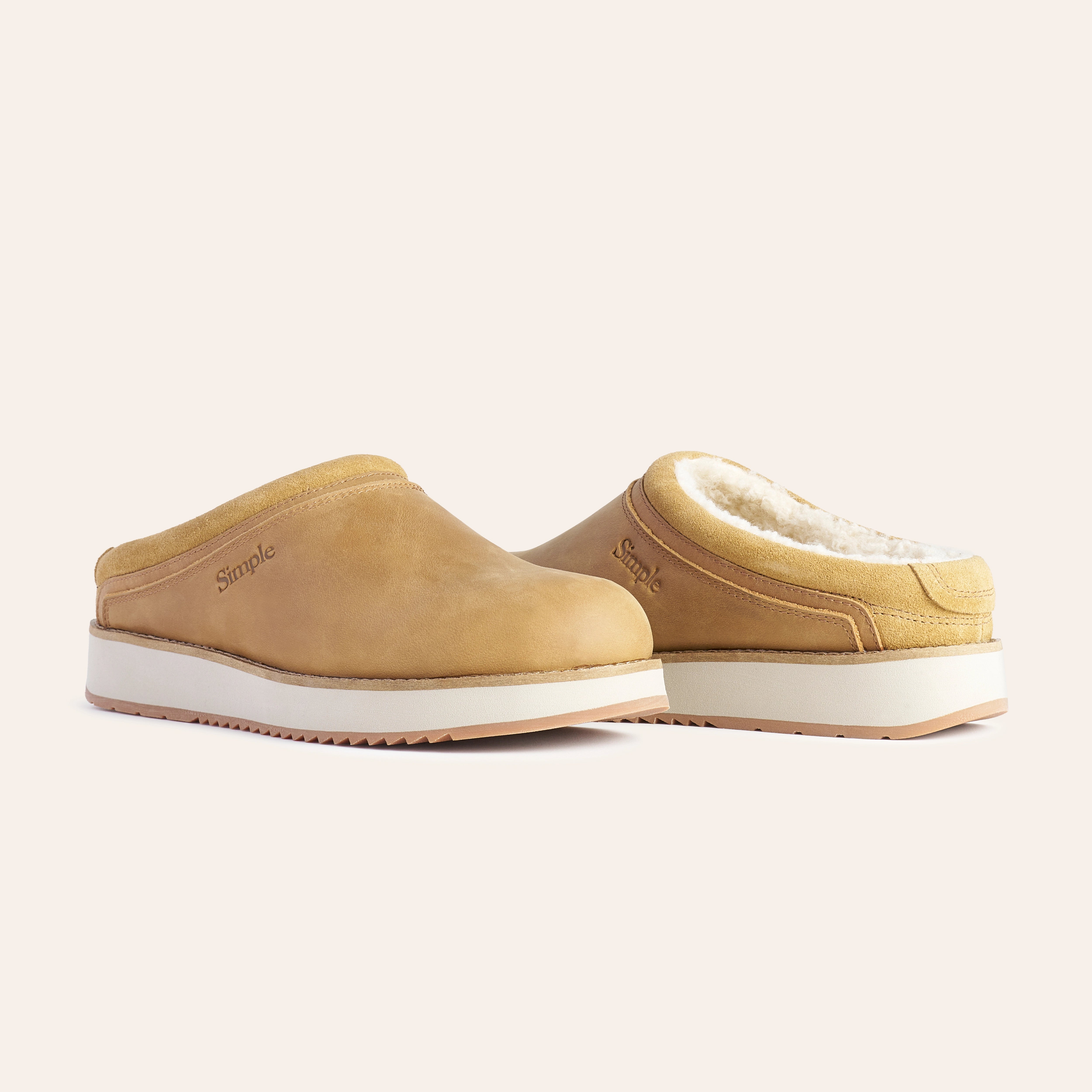 Classic Suede And Shearling Clog Side Profile Image