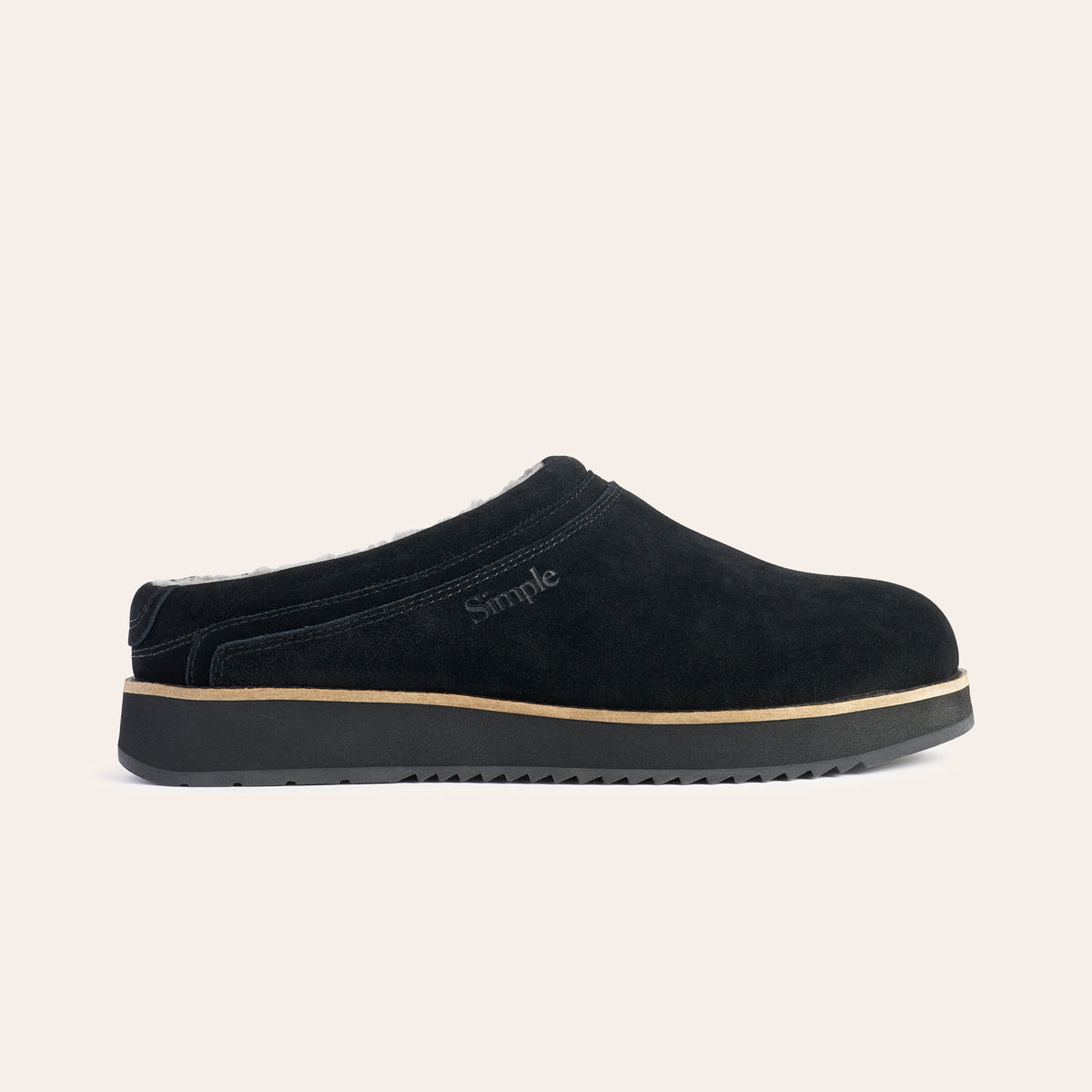 Suede And Shearling Clog Right Image